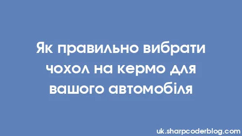 Як правильно вибрати чохол на кермо для вашого автомобіля - Thumbnail