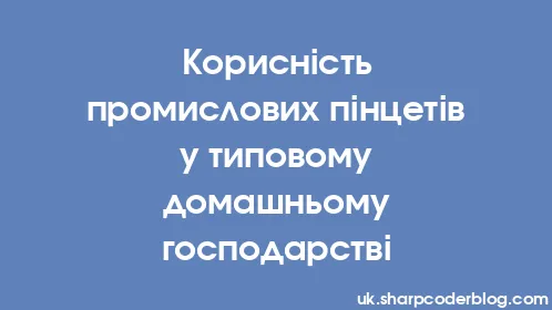 Корисність промислових пінцетів у типовому домашньому господарстві - Thumbnail