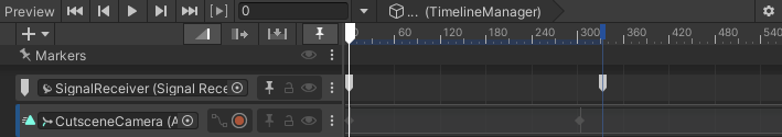 Хронологічна шкала катсцени Unity Cinemachine