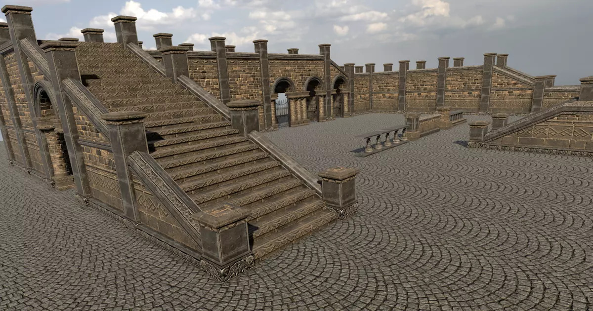 Пакет Modular Courtyard від Unity Asset Store.