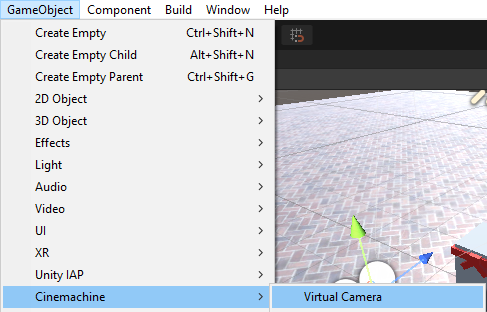 Cinemachine створює віртуальну камеру